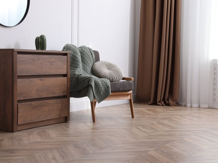 Stylish hardwood floors in a herringbone pattern in La Grange, KY